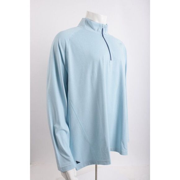 UNTUCKit Mens Loxton Shirt Top 1/4 Zip XXXL 3XL Blue Long Sleeve NWT - Picture 2 of 6
